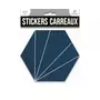 SUD TRADING 4 Stickers hexagonal  - 15 x 13 cm - bleu