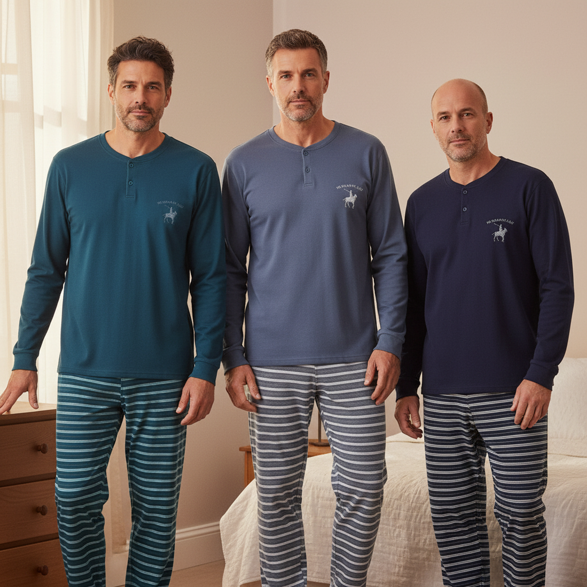 Voir la diapositive 2 : OZABI Ozabi ensemble pyjama homme doublé polaire pack de 3 coloris assortis