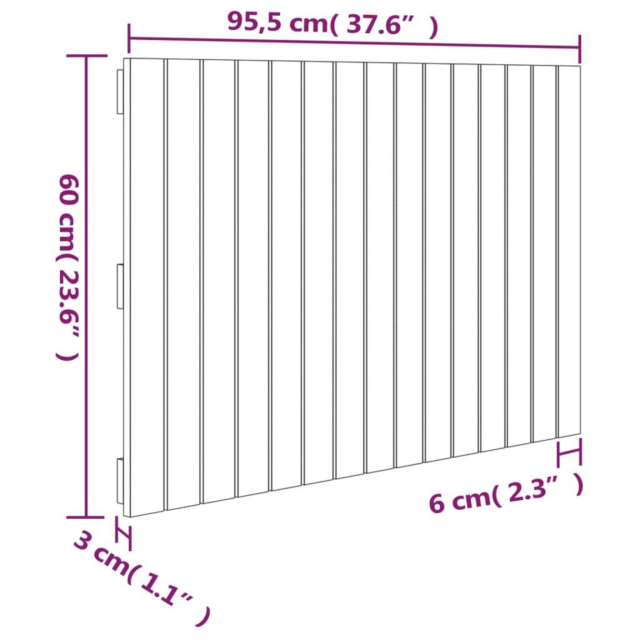 Voir la diapositive 6 : VIDAXL Tete de lit murale Blanc 95,5x3x60 cm Bois massif de pin