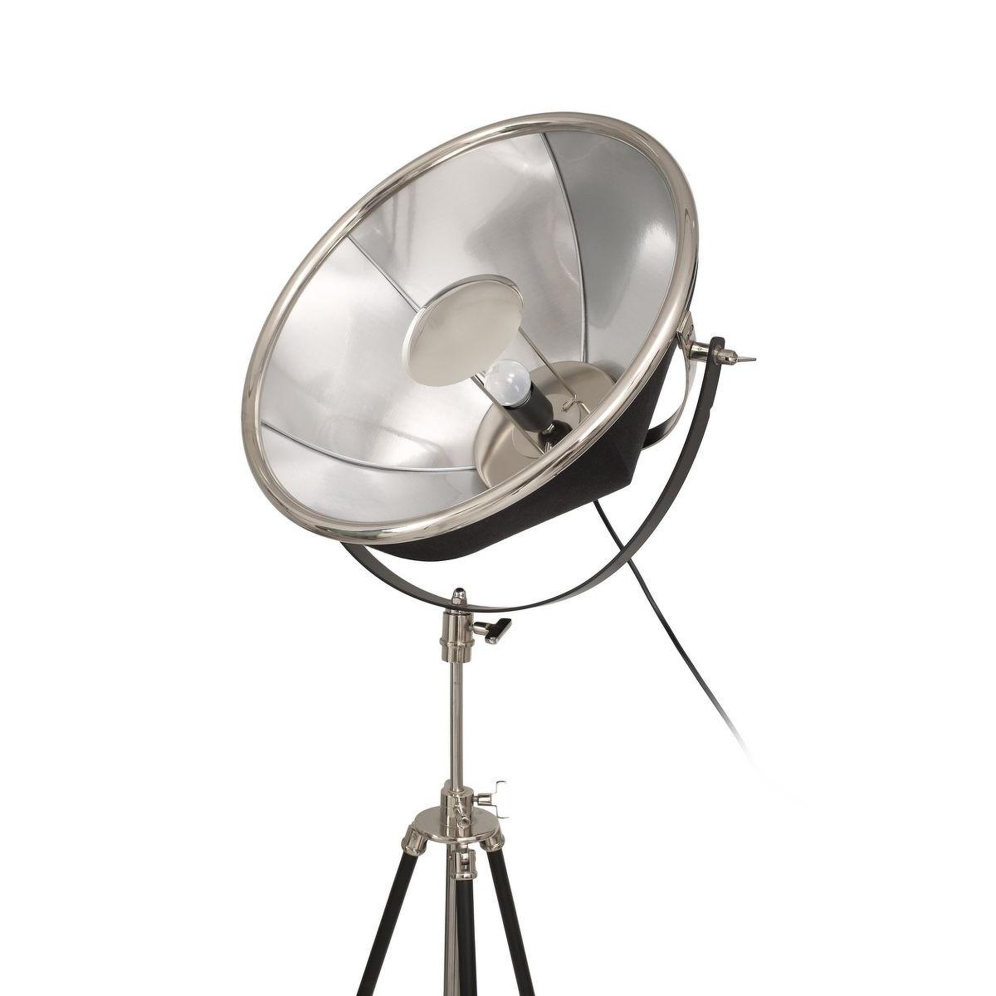 Voir la diapositive 2 : Paris Prix Lampadaire design vintage  bowie  157cm noir & argent