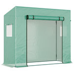 OUTSUNNY Serre de Jardin 200L x 73l x 168H cm acier PE haute densité 140 g/m² anti-UV avec porte zippée déroulante et fenêtres vert