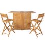 Voir la diapositive 2 : VIDAXL Mobilier de bistro 3pcs et chaises pliables Bois de teck solide