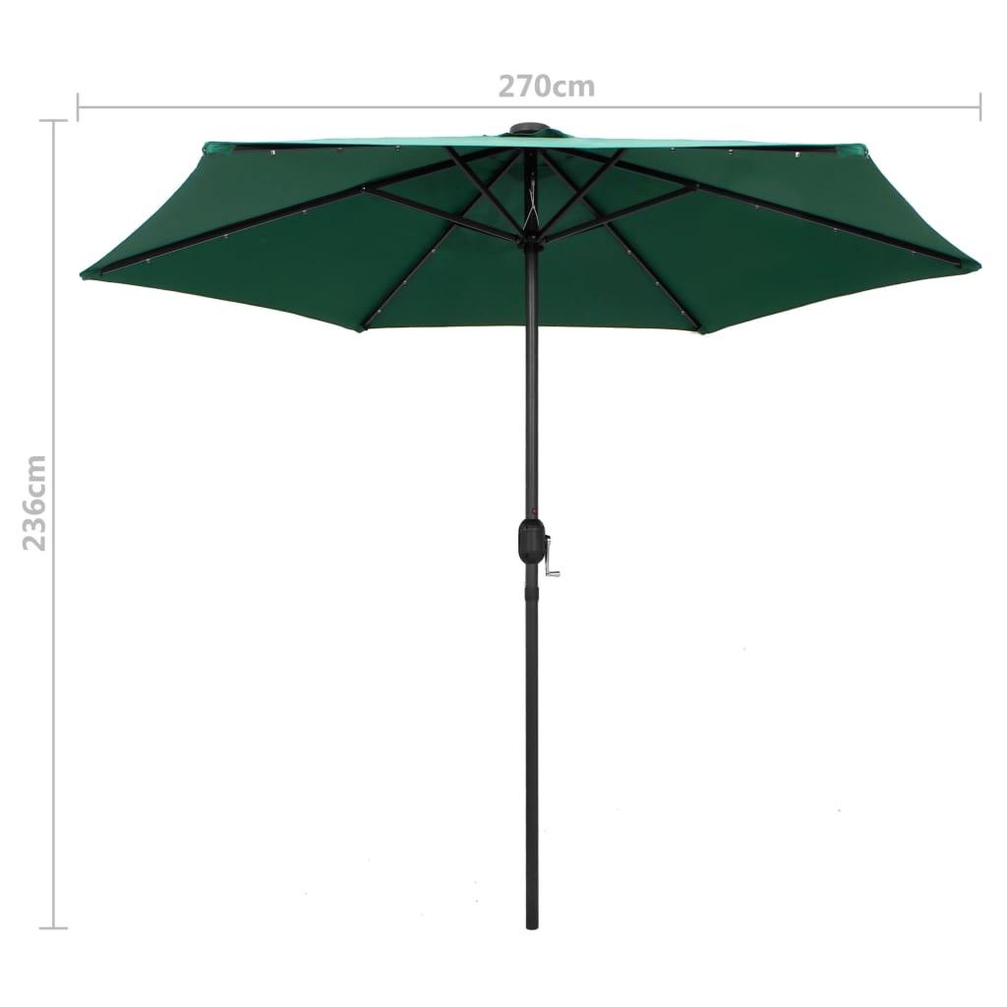 Voir la diapositive 6 : VIDAXL Parasol de jardin avec lumieres LED et mat en aluminium vert