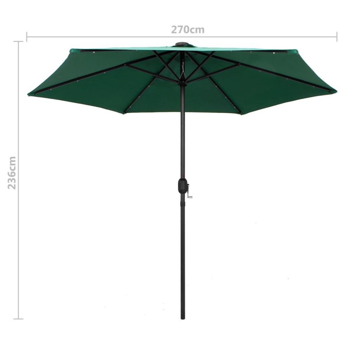 VIDAXL Parasol de jardin avec lumieres LED et mat en aluminium vert