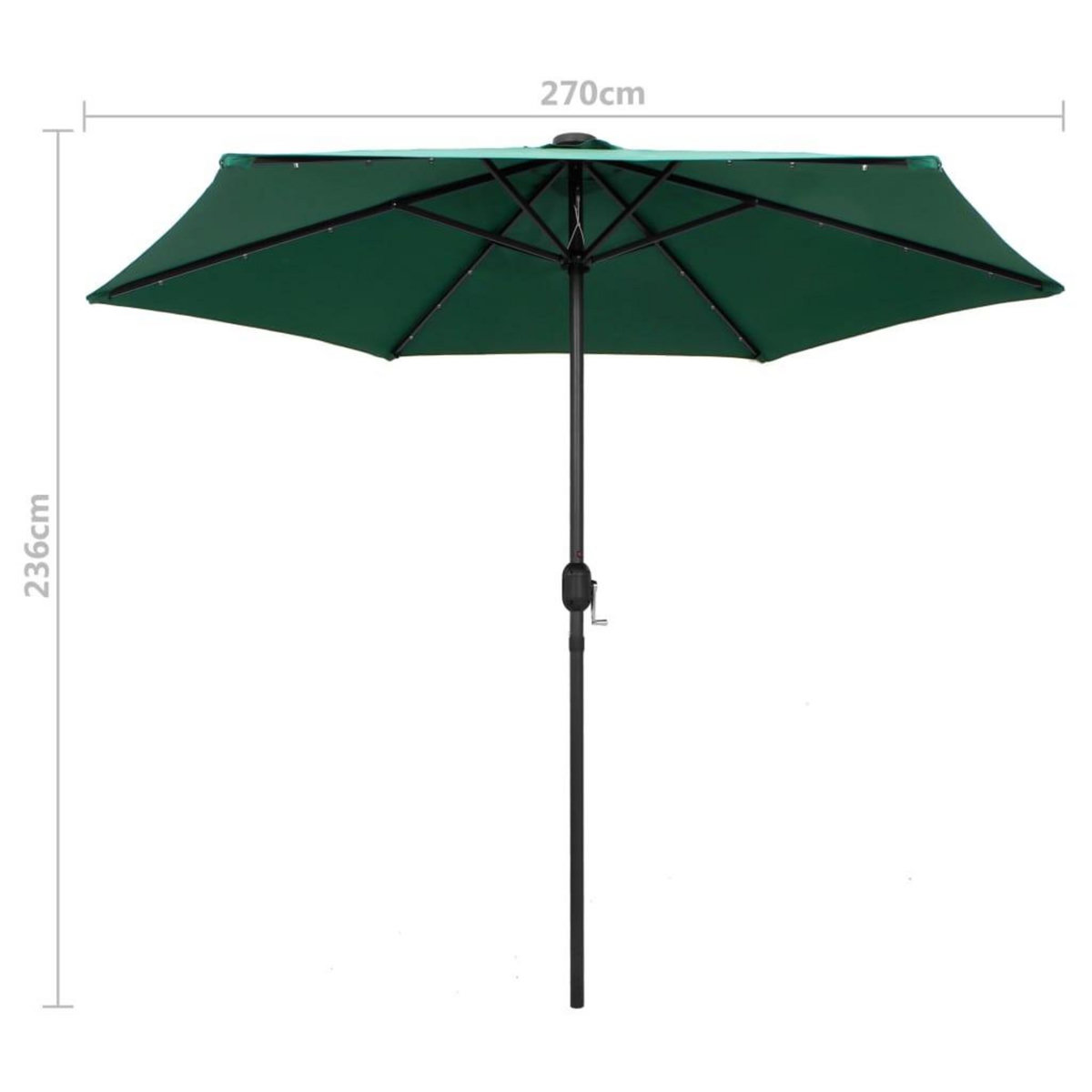 VIDAXL Parasol de jardin avec lumieres LED et mat en aluminium vert