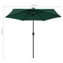 Voir la diapositive 6 : VIDAXL Parasol de jardin avec lumieres LED et mat en aluminium vert