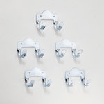 Mottez Lot de 5 crochets double multi usage en acier zingué MOTTEZ, H.6xl.7.5xP.4.8 cm