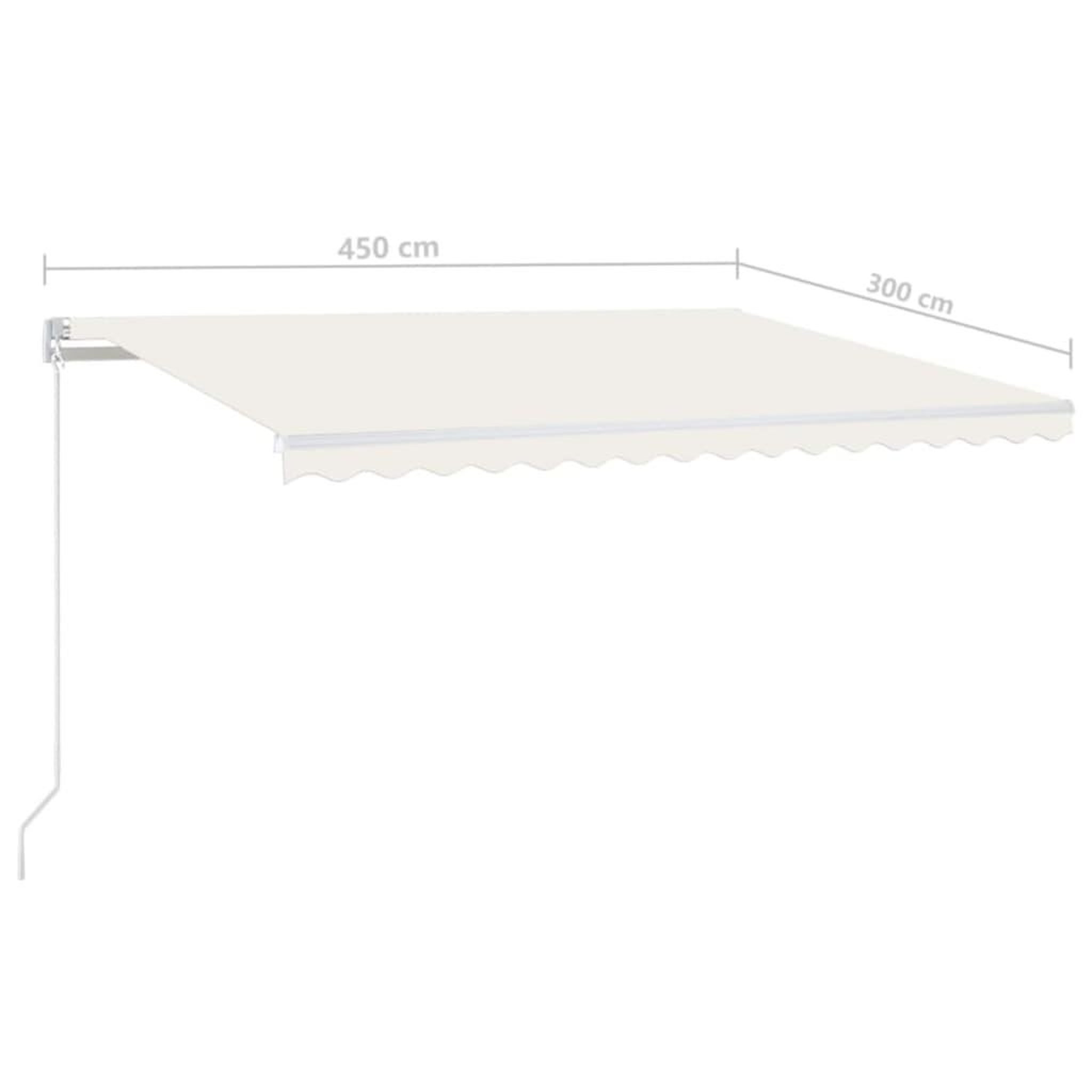 Voir la diapositive 6 : VIDAXL Auvent manuel retractable avec LED 450x300 cm Creme