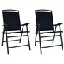Voir la diapositive 1 : VIDAXL Chaises de jardin pliables lot de 2 Textilene Noir