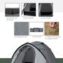 OUTSUNNY Tente de camping 2-3 personnes montage facile 2 portes fenêtres dim. 3,25L x 1,83l x 1,3H m fibre verre polyester PE gris