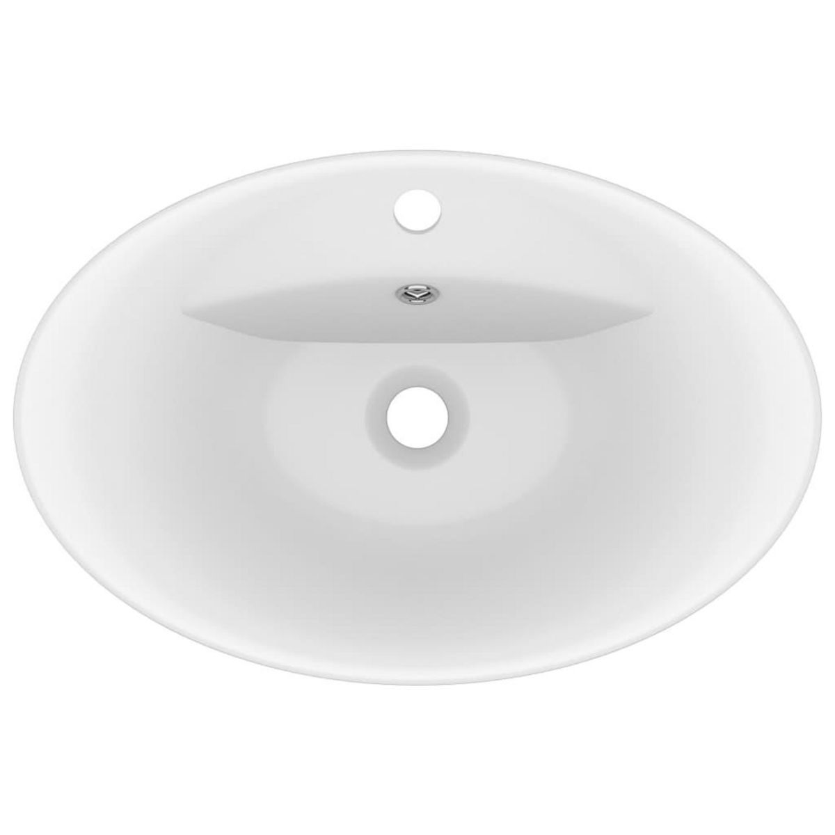 VIDAXL Lavabo ovale de luxe a trop-plein Blanc mat 58,5x39cm Ceramique