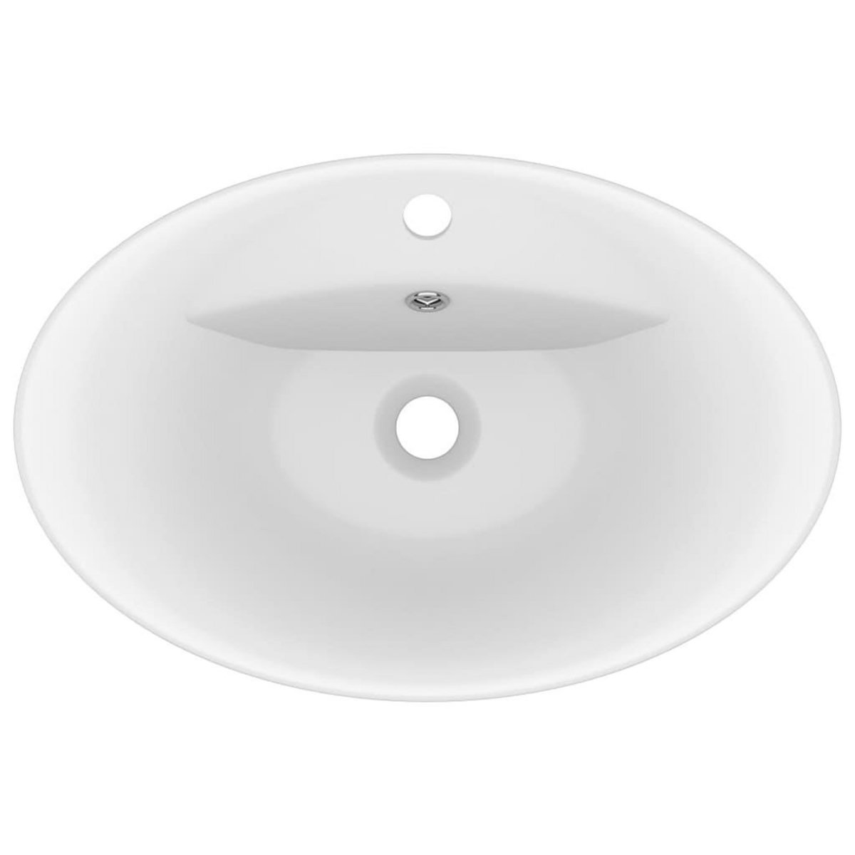 VIDAXL Lavabo ovale de luxe a trop-plein Blanc mat 58,5x39cm Ceramique