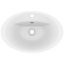Voir la diapositive 4 : VIDAXL Lavabo ovale de luxe a trop-plein Blanc mat 58,5x39cm Ceramique
