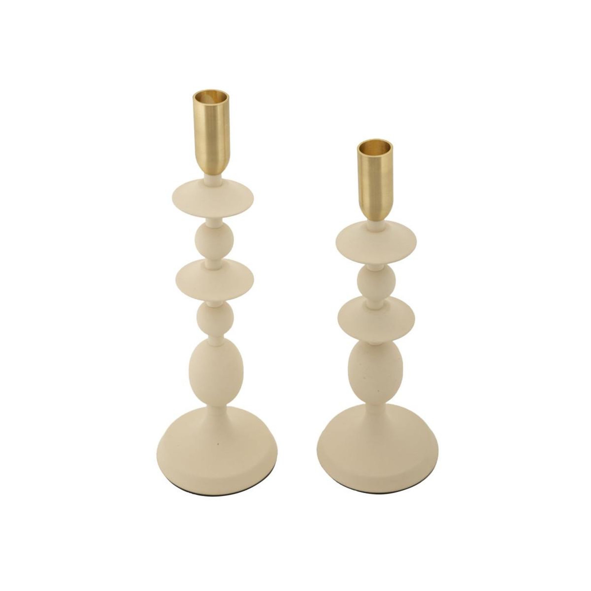 Voir la diapositive 2 : Paris Prix Lot de 2 chandeliers  gemini  33cm crème & or