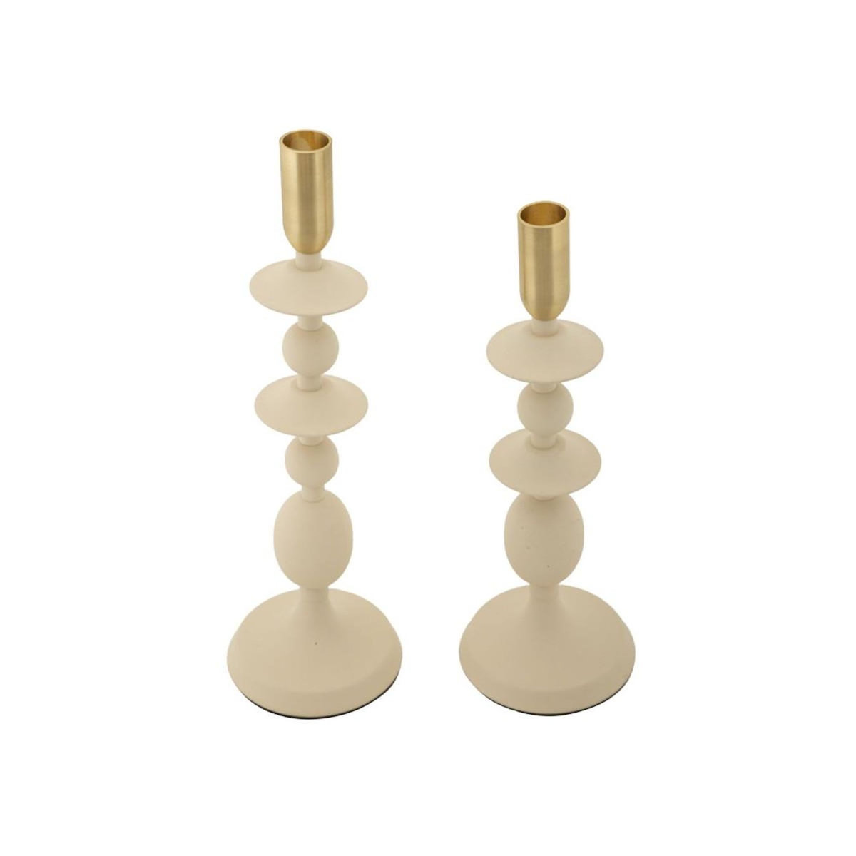 Paris Prix Lot de 2 Chandeliers  Gemini  33cm Crème & Or