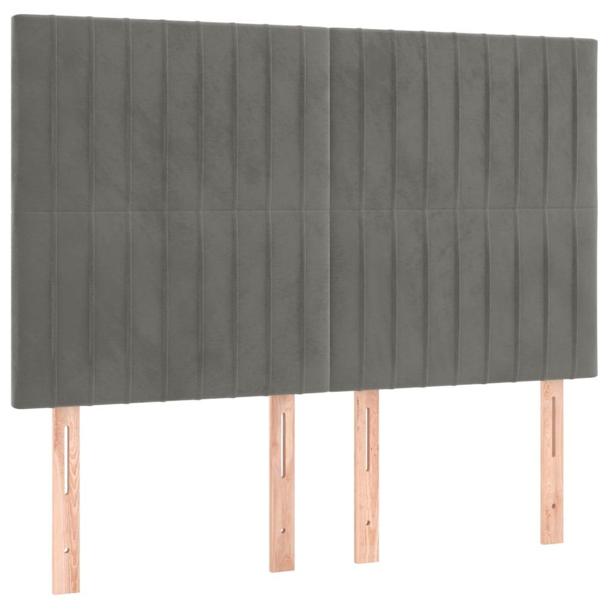Voir la diapositive 4 : VIDAXL Tete de lit a LED Gris clair 144x5x118/128 cm Velours