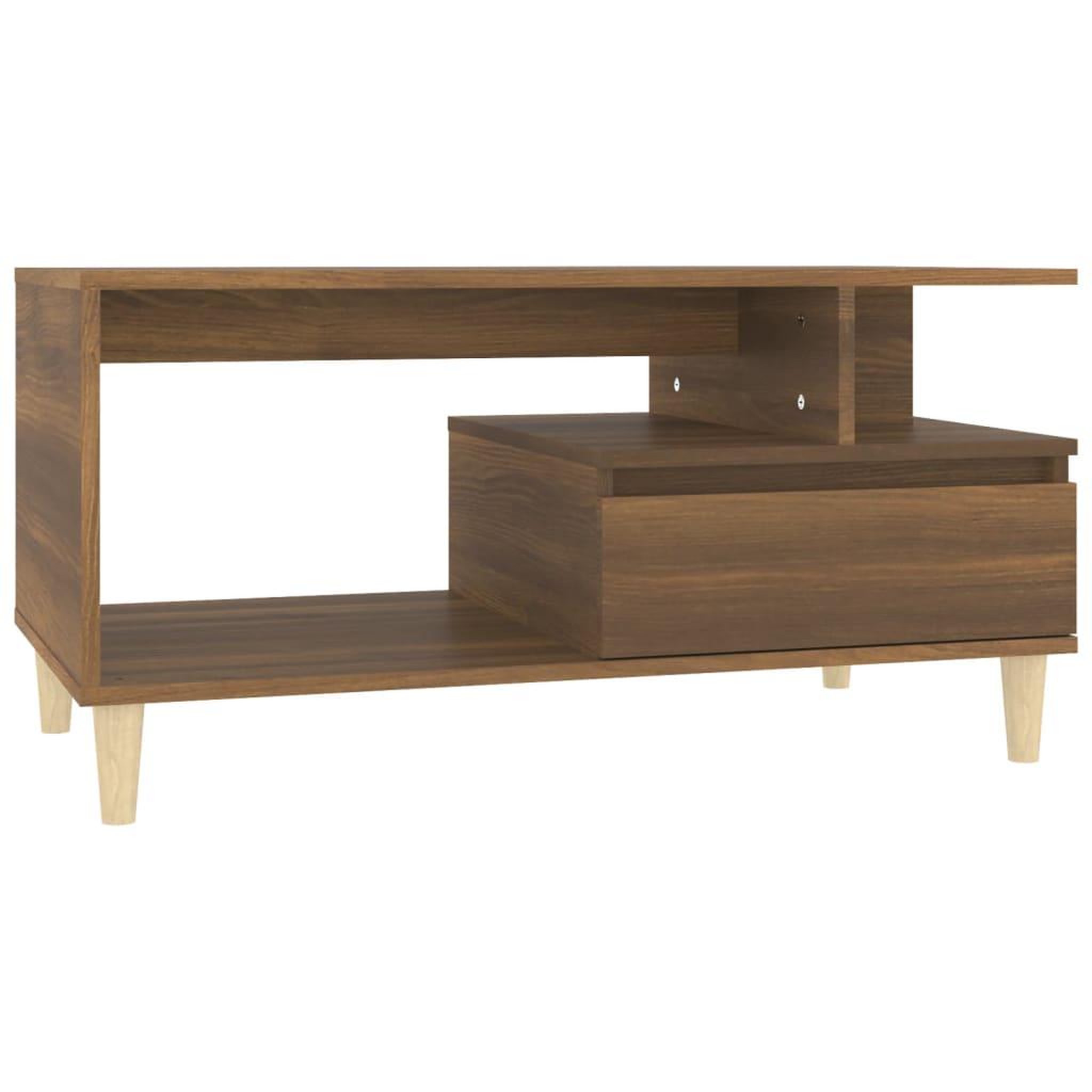 Voir la diapositive 2 : VIDAXL Table basse Chene marron 90x49x45 cm Bois d'ingenierie
