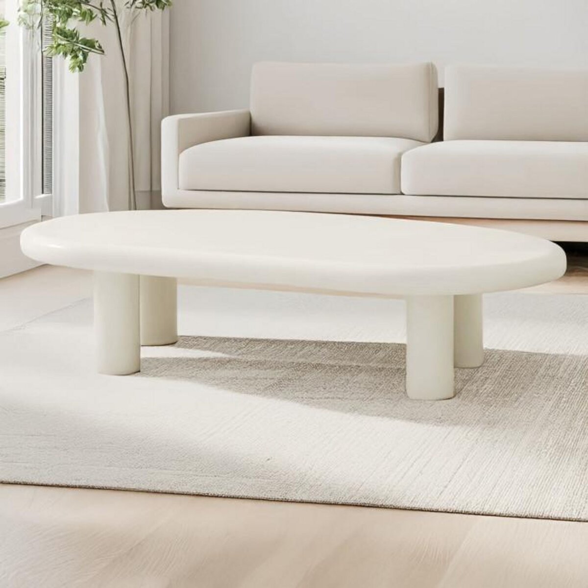 Paris Prix Table Basse Ovale  Emory  160cm Crème