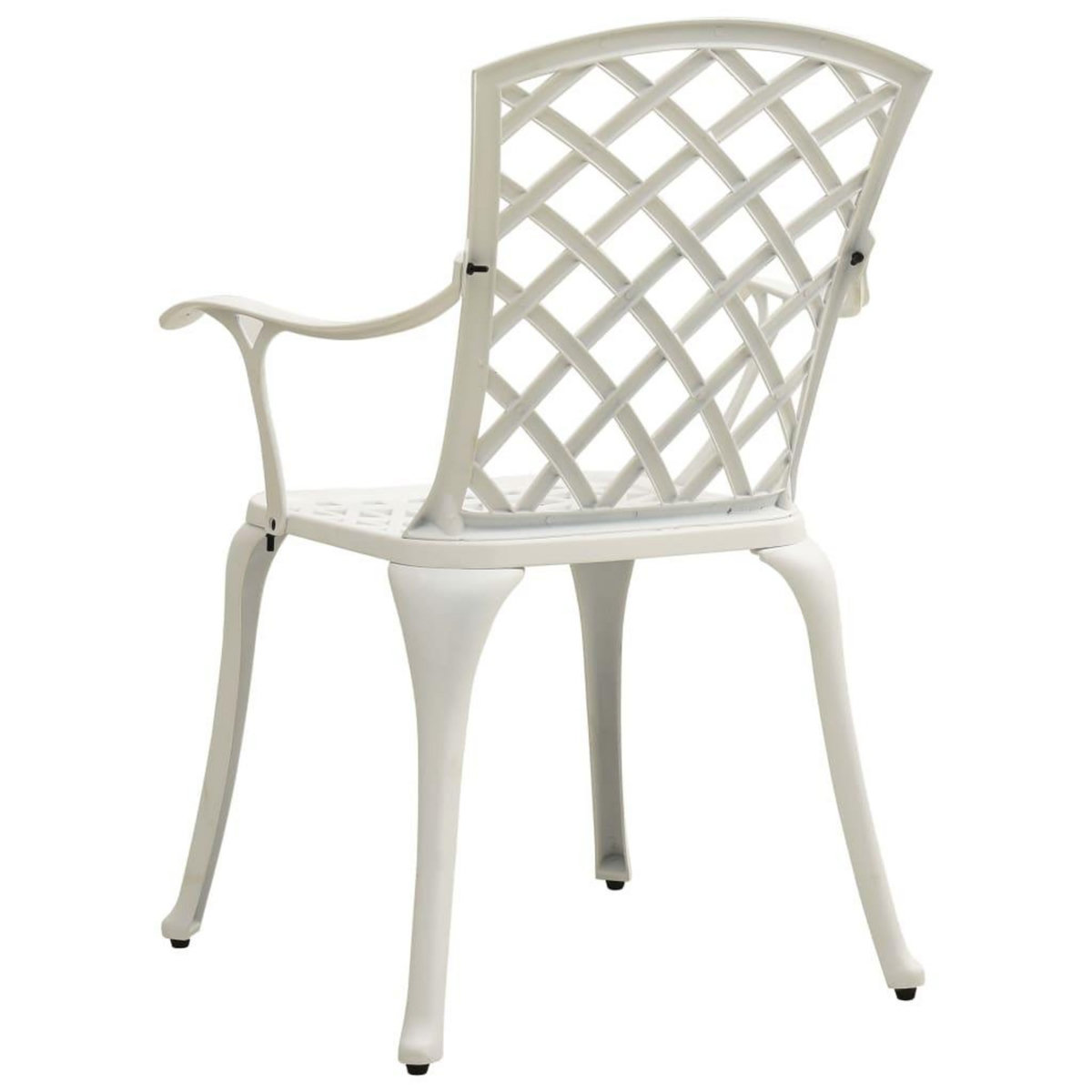 VIDAXL Chaises de jardin lot de 4 Aluminium coule Blanc