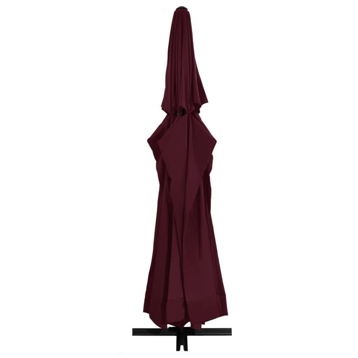 VIDAXL Parasol de jardin et mat en aluminium 600 cm rouge bordeaux