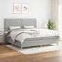 Voir la diapositive 1 : VIDAXL Sommier a lattes de lit avec matelas Gris clair 200x200cm Tissu