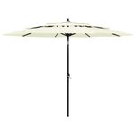 VIDAXL Parasol de jardin a 3 niveaux avec mat en aluminium sable 3 m