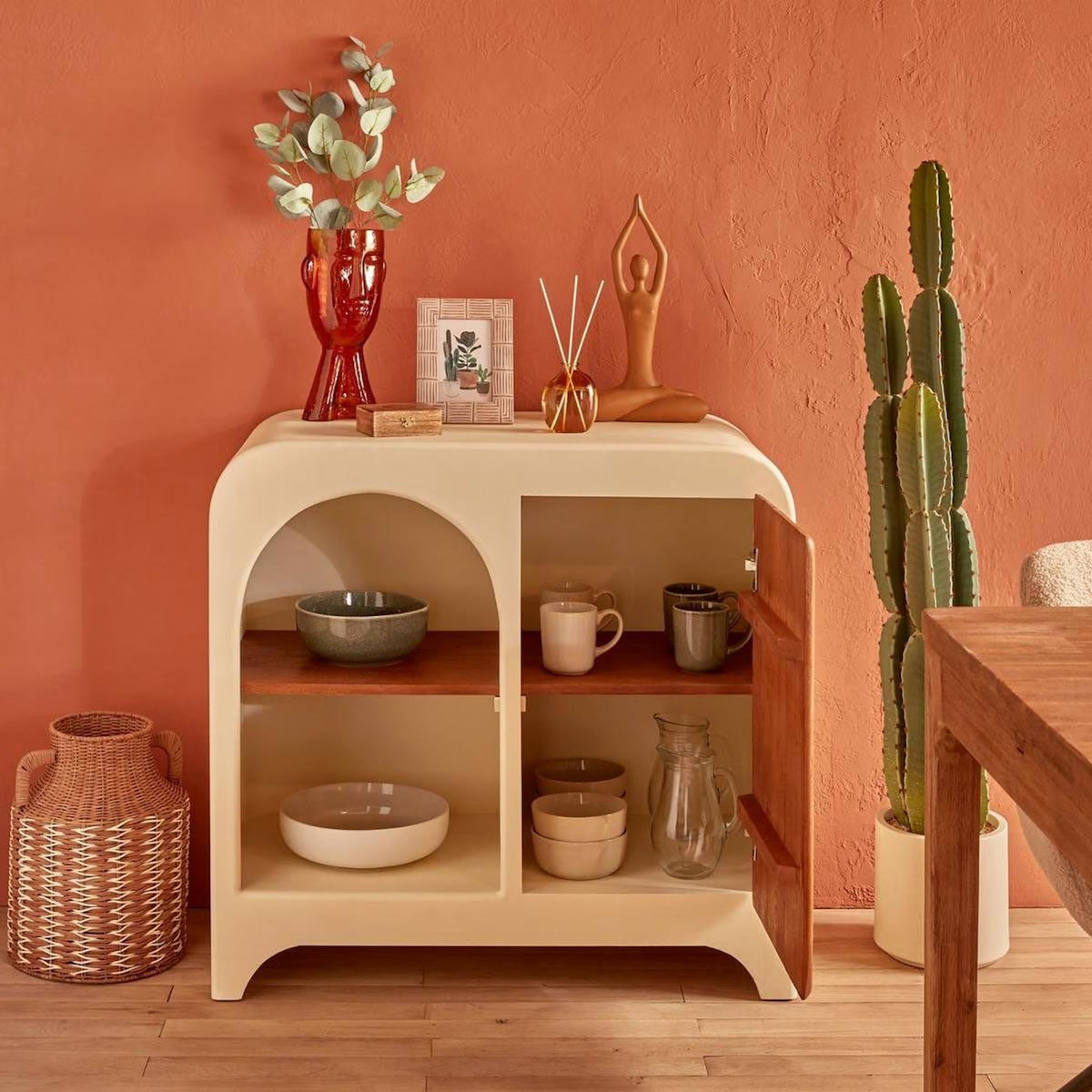 ATMOSPHERA Buffet Design 1 Porte  Sienna  91cm Beige