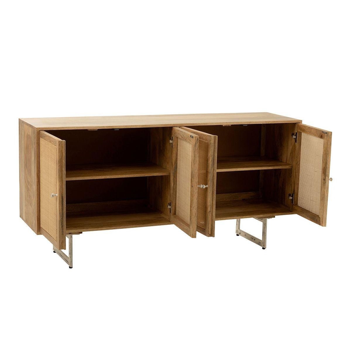 Paris Prix Buffet en Bois 4 Portes  Weaving  170cm Naturel