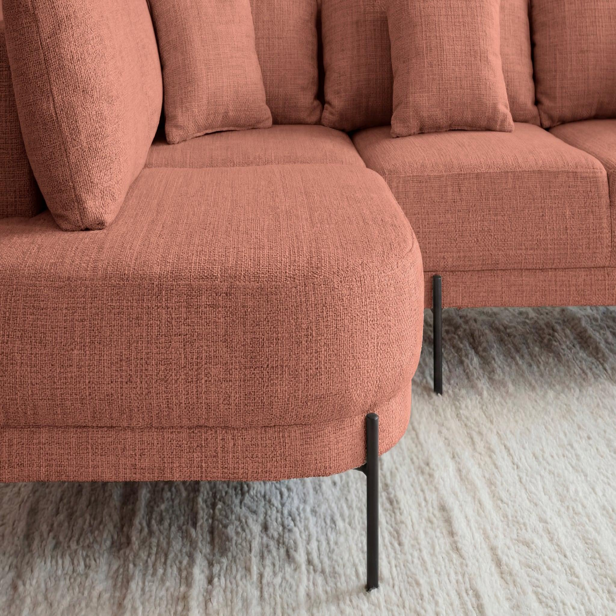 Voir la diapositive 5 : CASANOVA PARIS Bianca - canapé d'angle tissu chenille 4 places