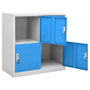 Voir la diapositive 5 : VIDAXL Armoire a casiers Gris clair et bleu 90x45x92,5 cm Acier
