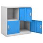 Voir la diapositive 5 : VIDAXL Armoire a casiers Gris clair et bleu 90x45x92,5 cm Acier