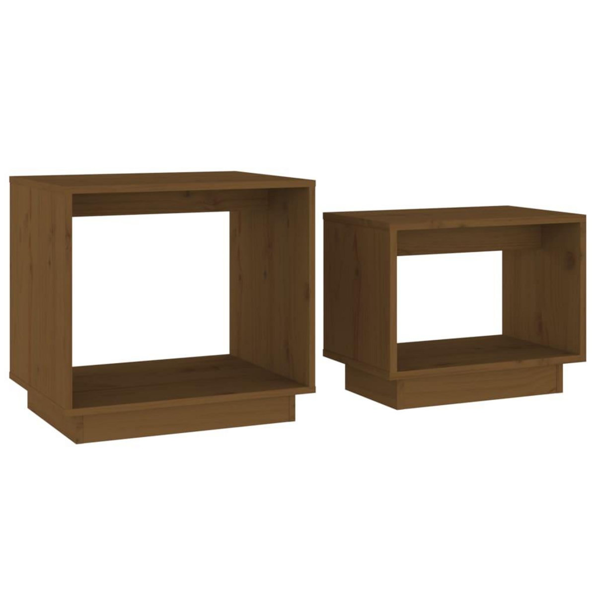 VIDAXL Tables basses gigognes 2 pcs Marron miel Bois de pin massif