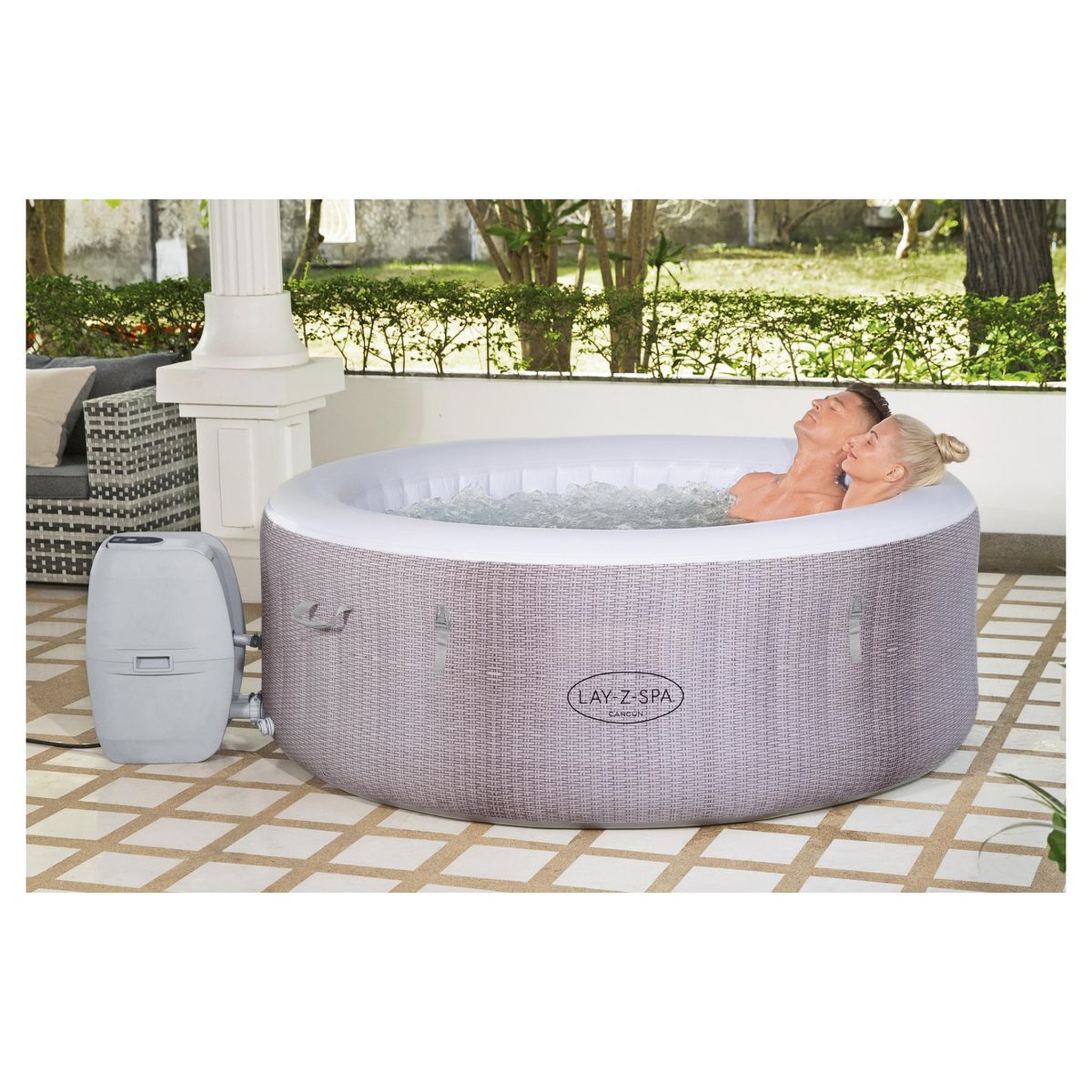 Voir la diapositive 1 : BESTWAY Spa gonflable rond 2-4 places Lay-Z-Spa® Cancun Airjet