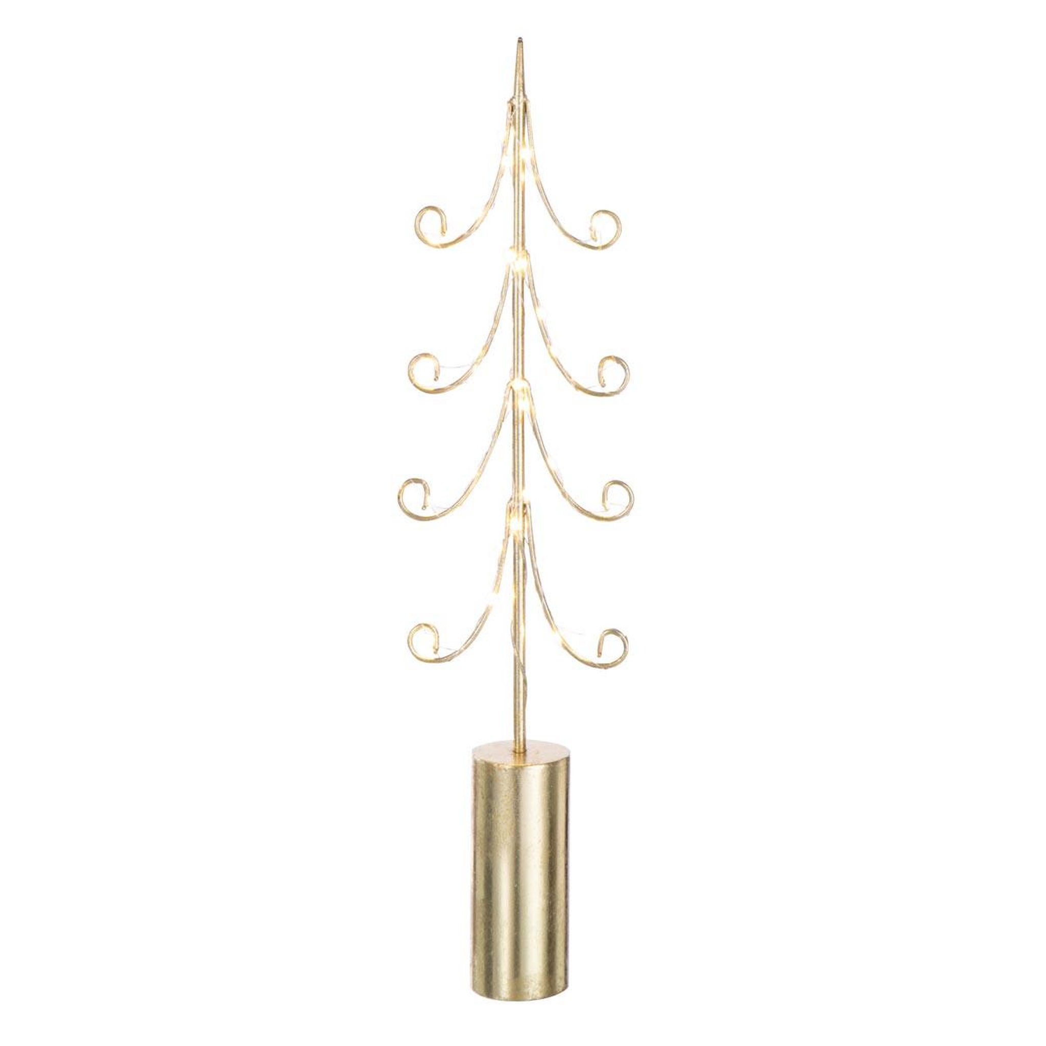 J-LINE Sapin à led en métal  cylindre  59cm doré