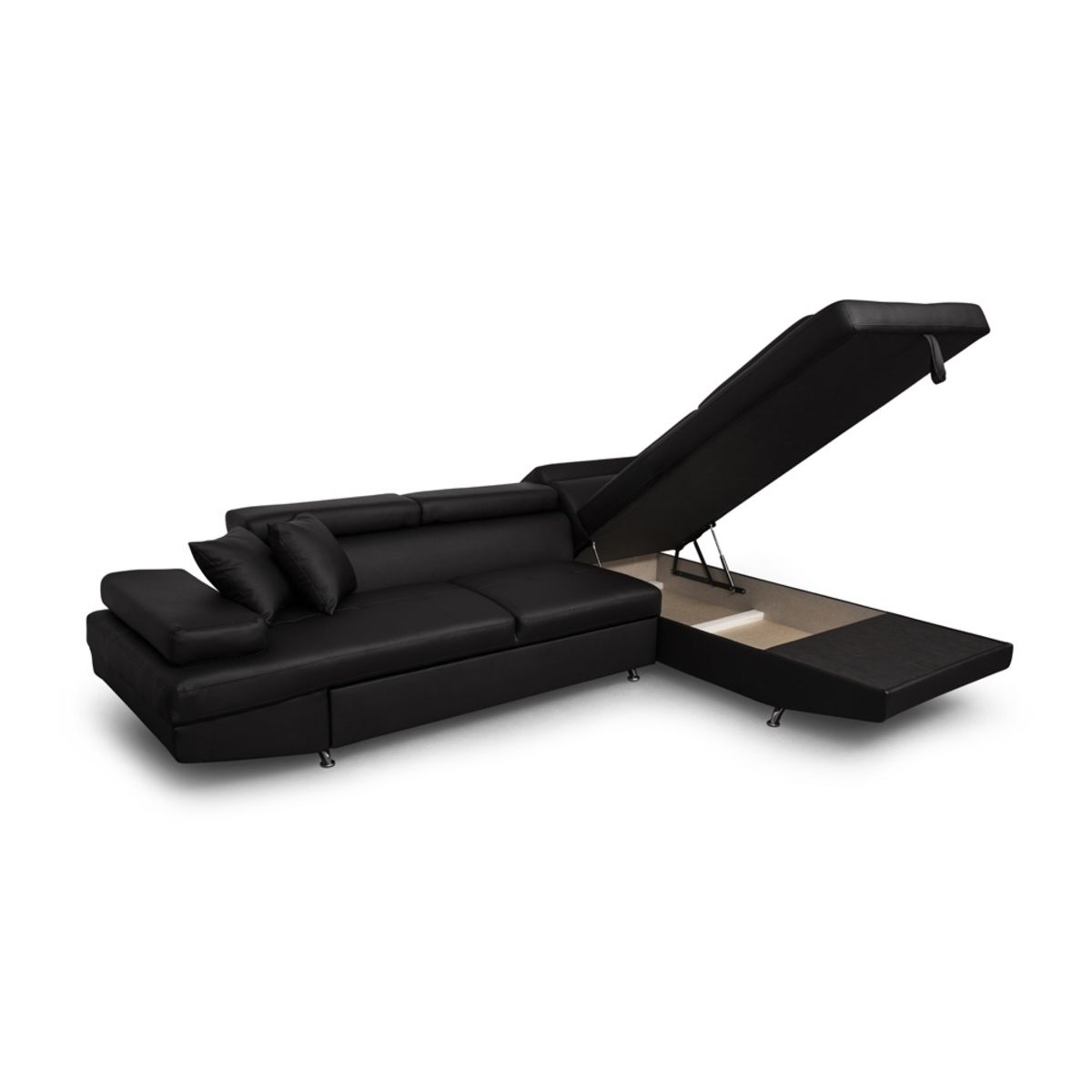 Canapé d'angle droit convertible simili CHICAGO