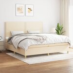 VIDAXL Sommier a lattes de lit avec matelas Creme 200x200 cm Tissu