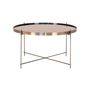 Voir la diapositive 2 : LISA DESIGN Glina - table basse ronde - métal et verre - 70 cm
