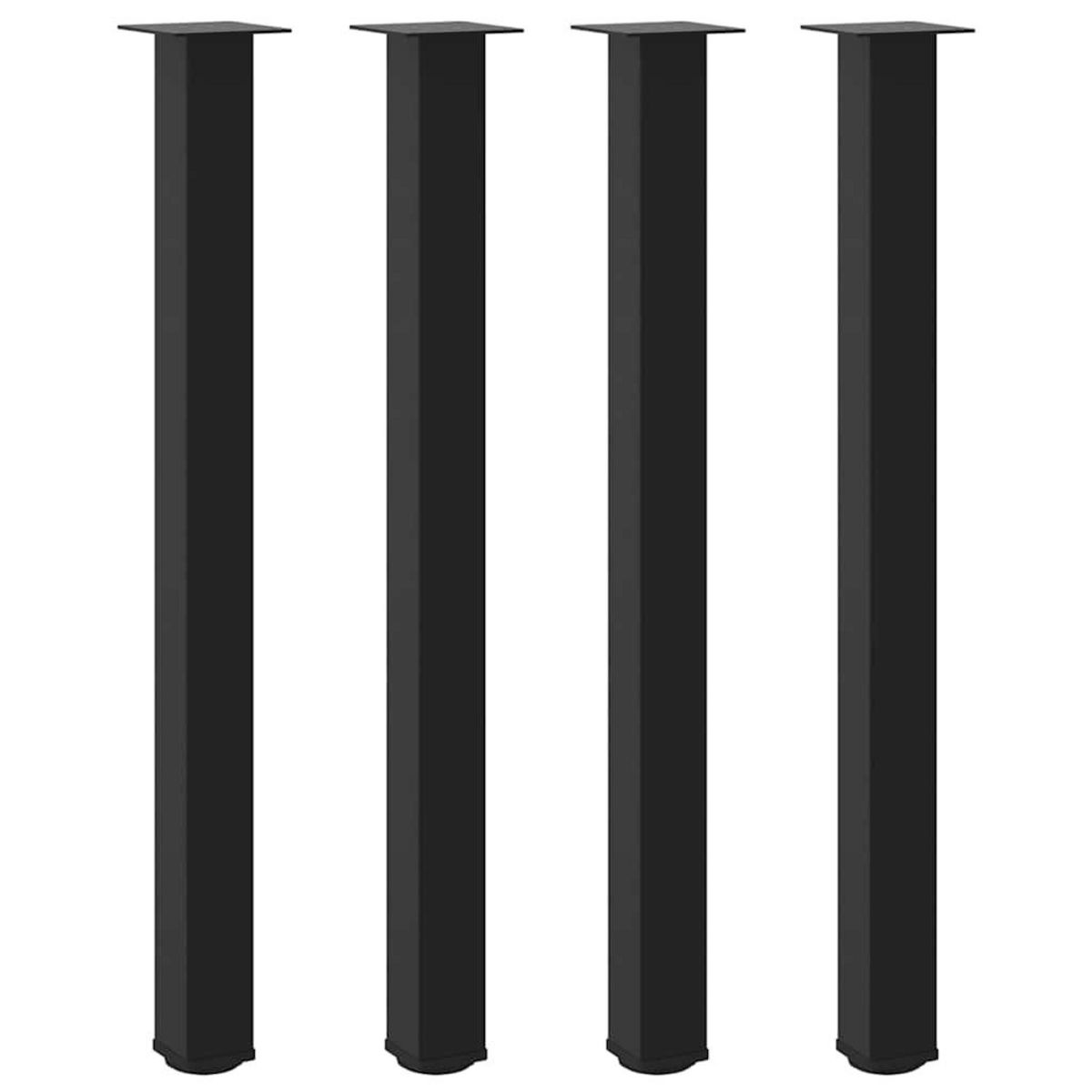 VIDAXL Pieds de table basse noir 4 pcs 110-112 cm acier
