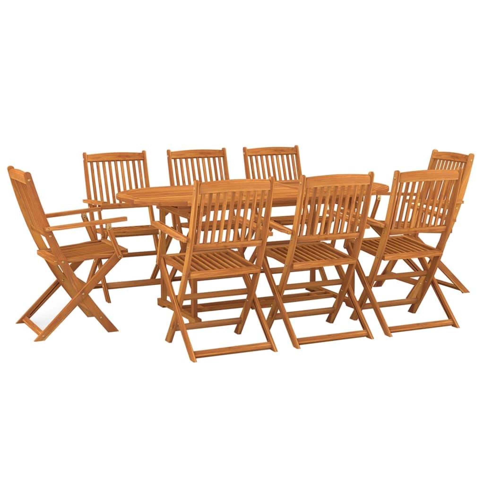 Voir la diapositive 2 : VIDAXL Ensemble a manger de jardin 9 pcs bois massif d'acacia