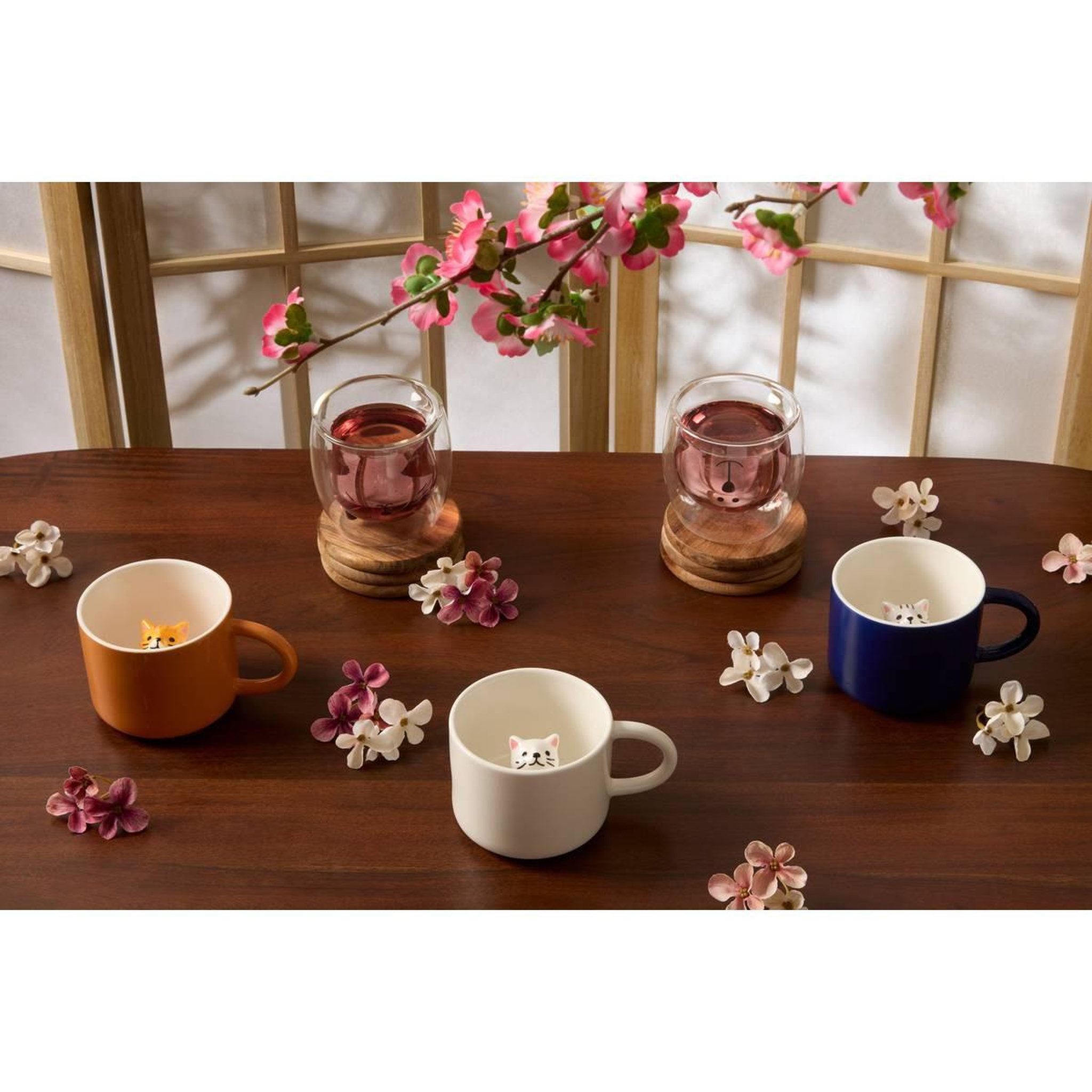 Voir la diapositive 6 : SECRET DE GOURMET Coffret 2 Mugs en Verre  Animaux  25cl Transparent