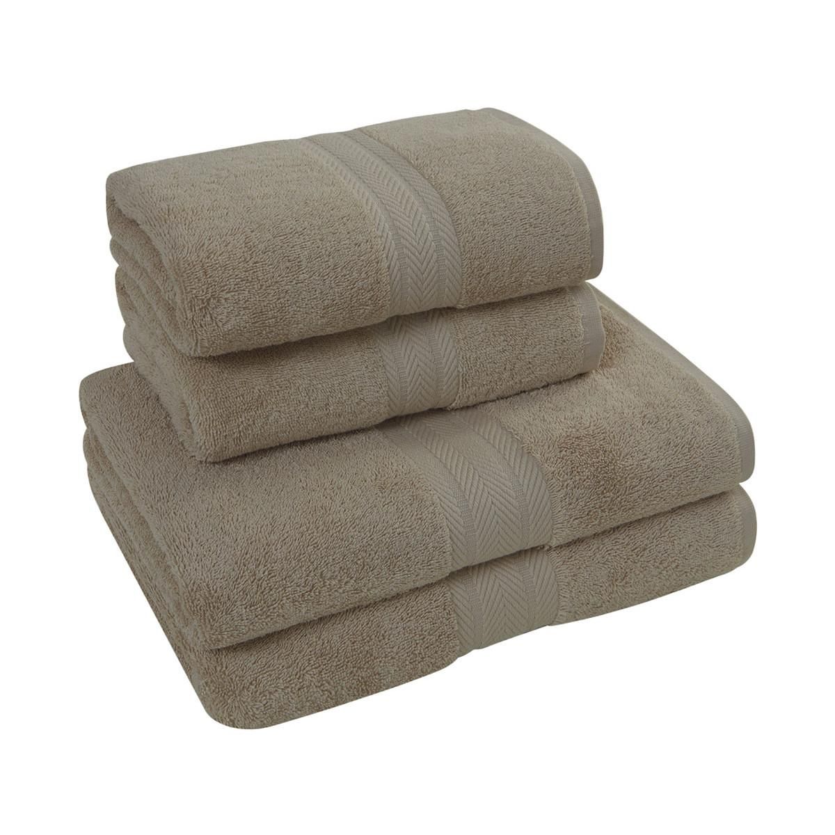 Sensei Maison Ensemble de bain 4 pièces (2 draps de bain + 2 serviettes de toilette) LUXURY