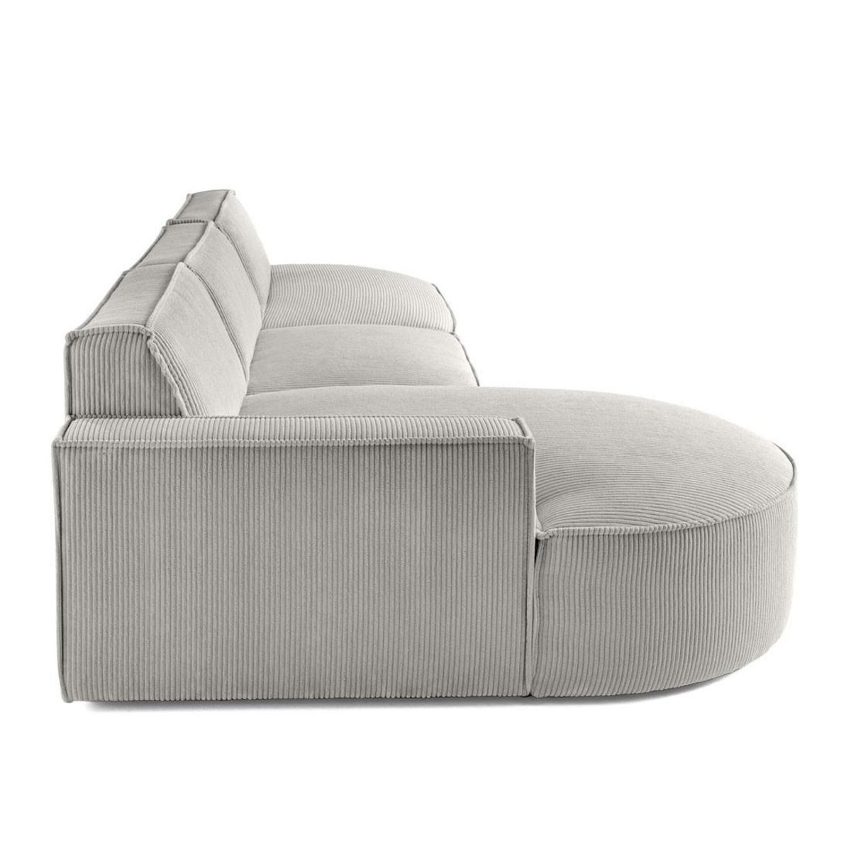 LISA DESIGN Spiaggia - canapé d'angle gauche - forme arrondie - 5 places - en velours côtelé