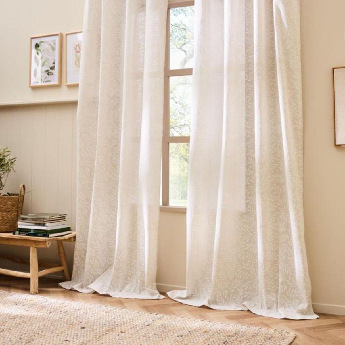 Paris Prix Rideau à Œillets Imprimé  Naya  140x280cm Naturel