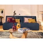 LISA DESIGN Ellie - canapé 3 places en velours texturé. Coloris disponibles : Jaune, Orange, Beige, Bleu, Gris, Noir