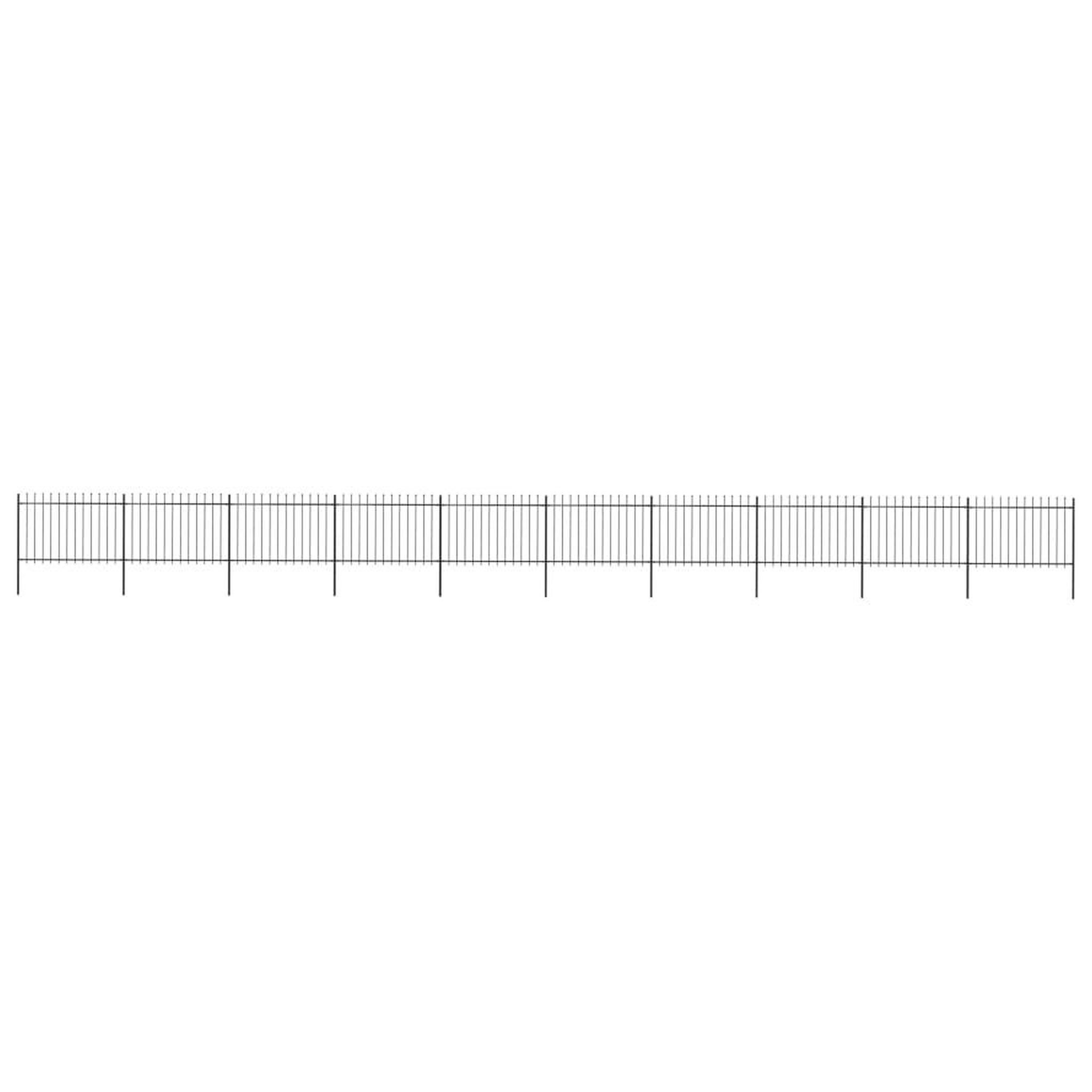 Voir la diapositive 1 : VIDAXL Cloture de jardin avec dessus en lance Acier 17 x 1,2 m Noir