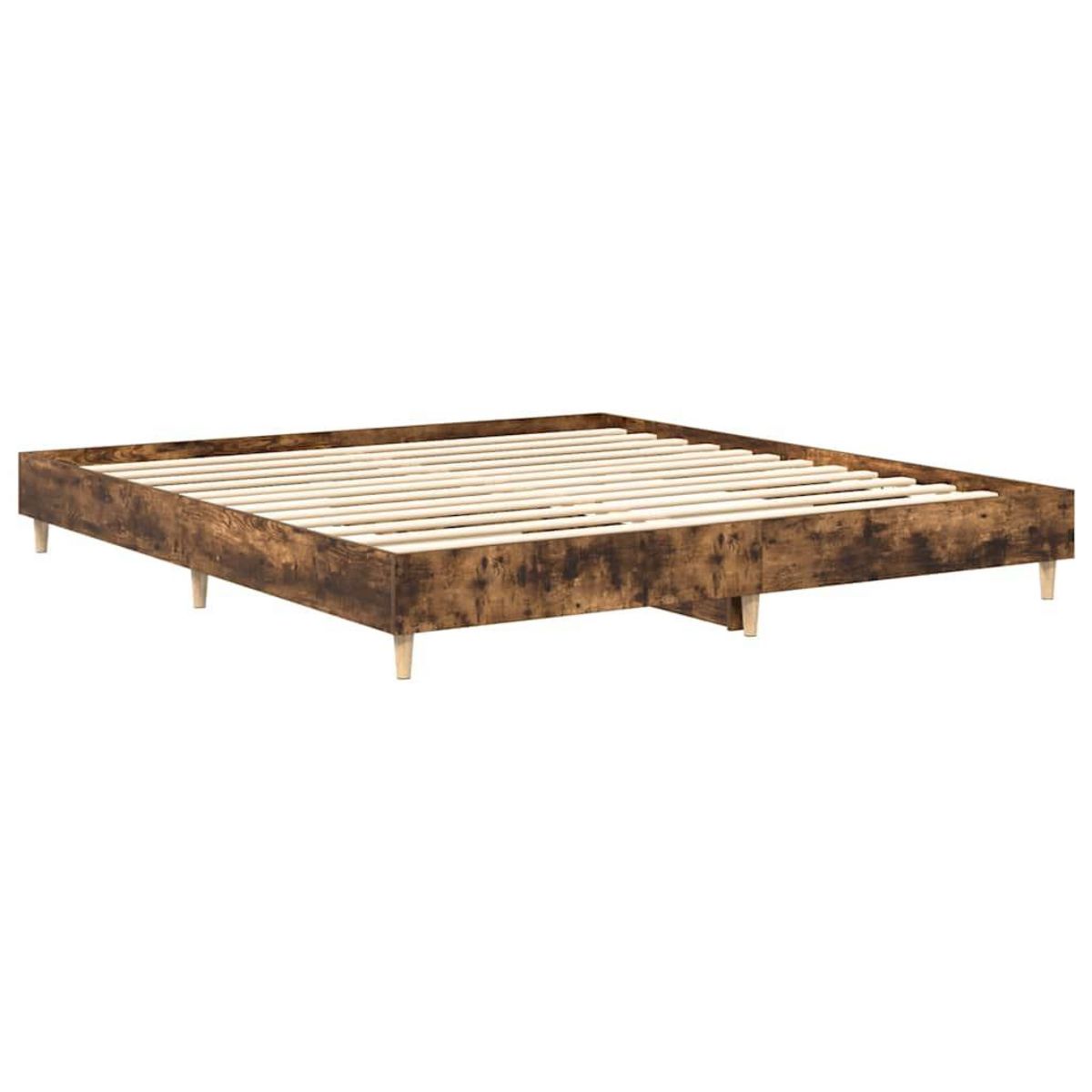 VIDAXL Cadre de lit sans matelas chene fume 160x200 cm bois ingenierie