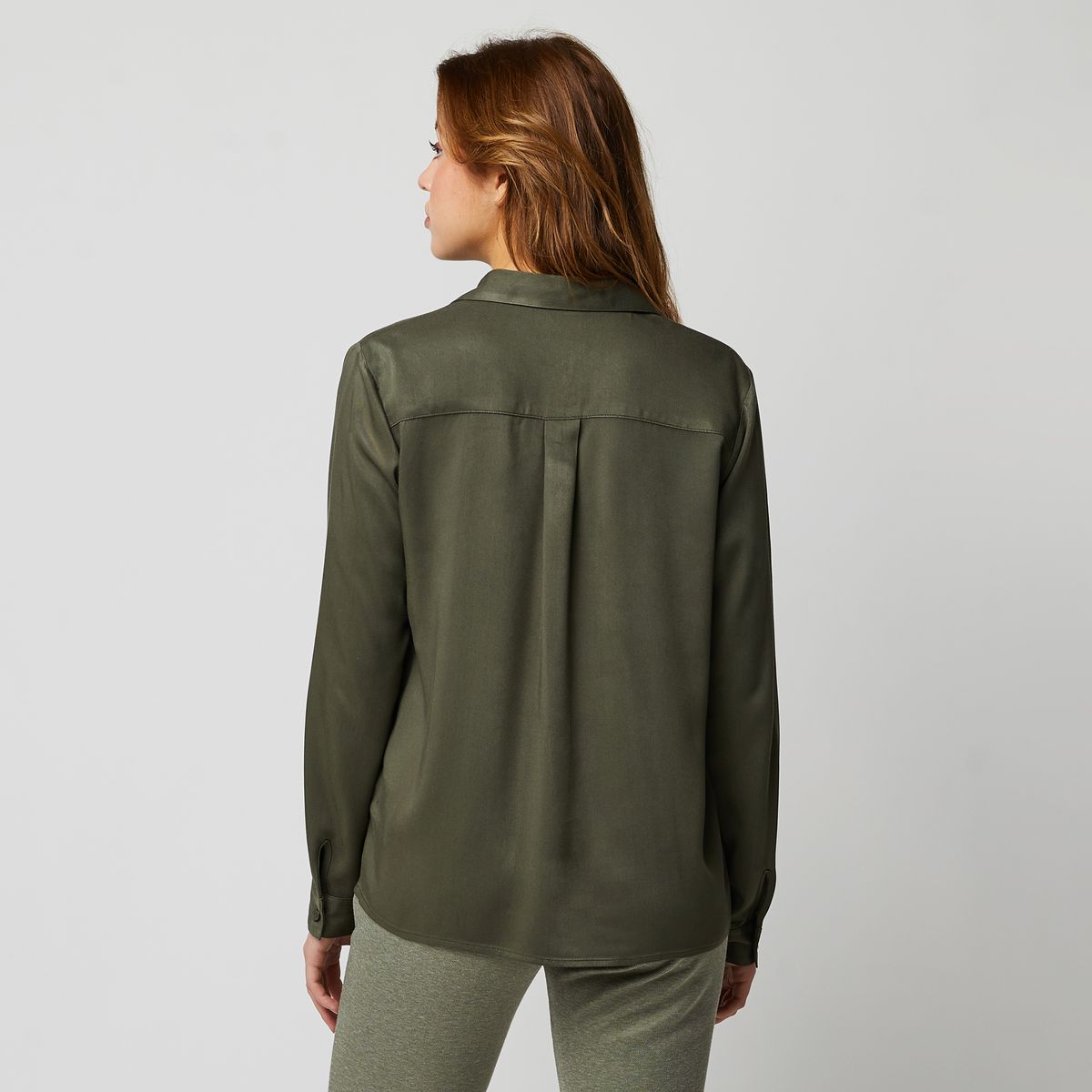 INEXTENSO Chemisier de ville vert kaki femme 