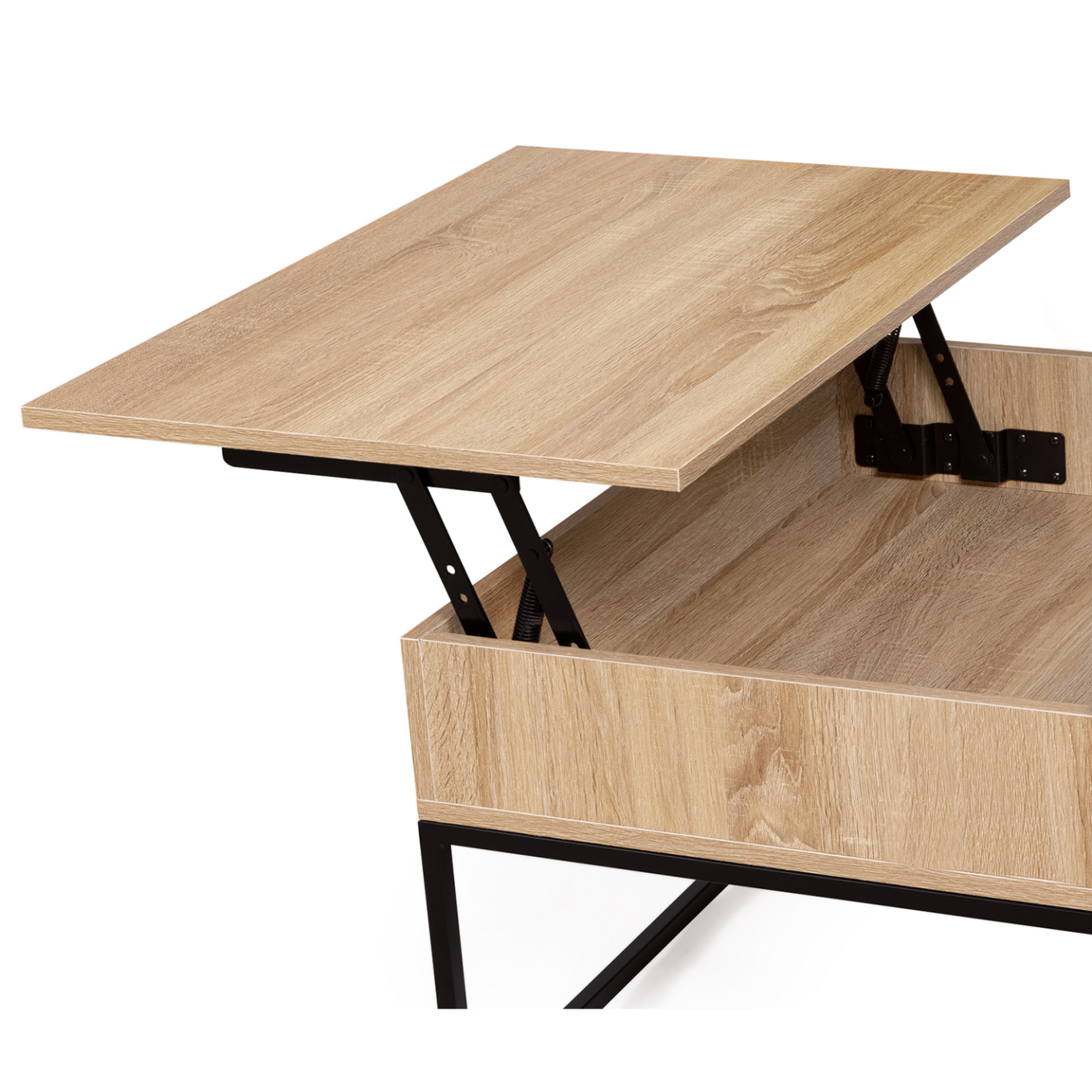 Voir la diapositive 4 : ID MARKET Table basse plateau relevable carrée detroit design industriel