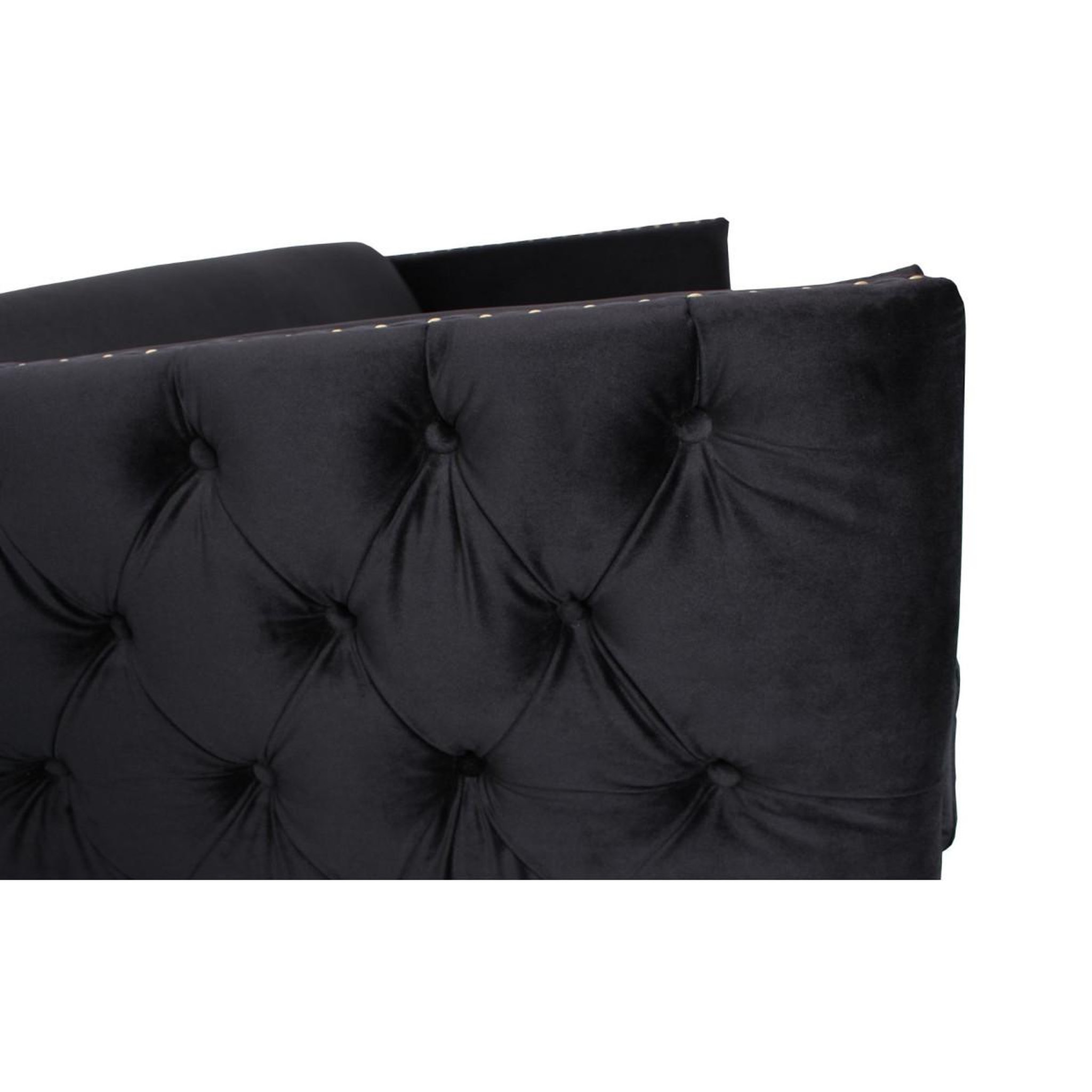 Voir la diapositive 5 : Paris Prix Canapé 2 places en velours  suez  145cm noir