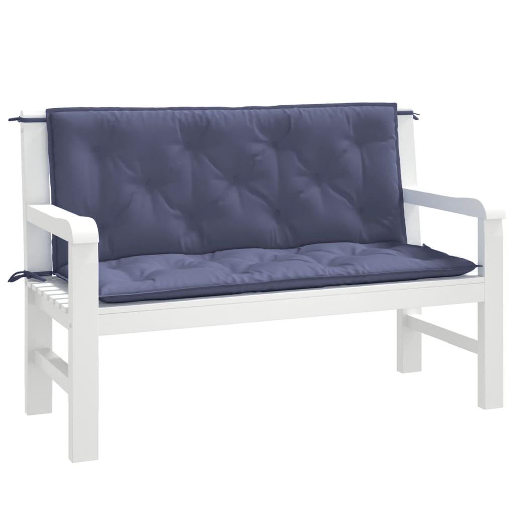 Voir la diapositive 3 : VIDAXL Coussins de banc de jardin lot de 2 bleu marine 120x50x7 cm